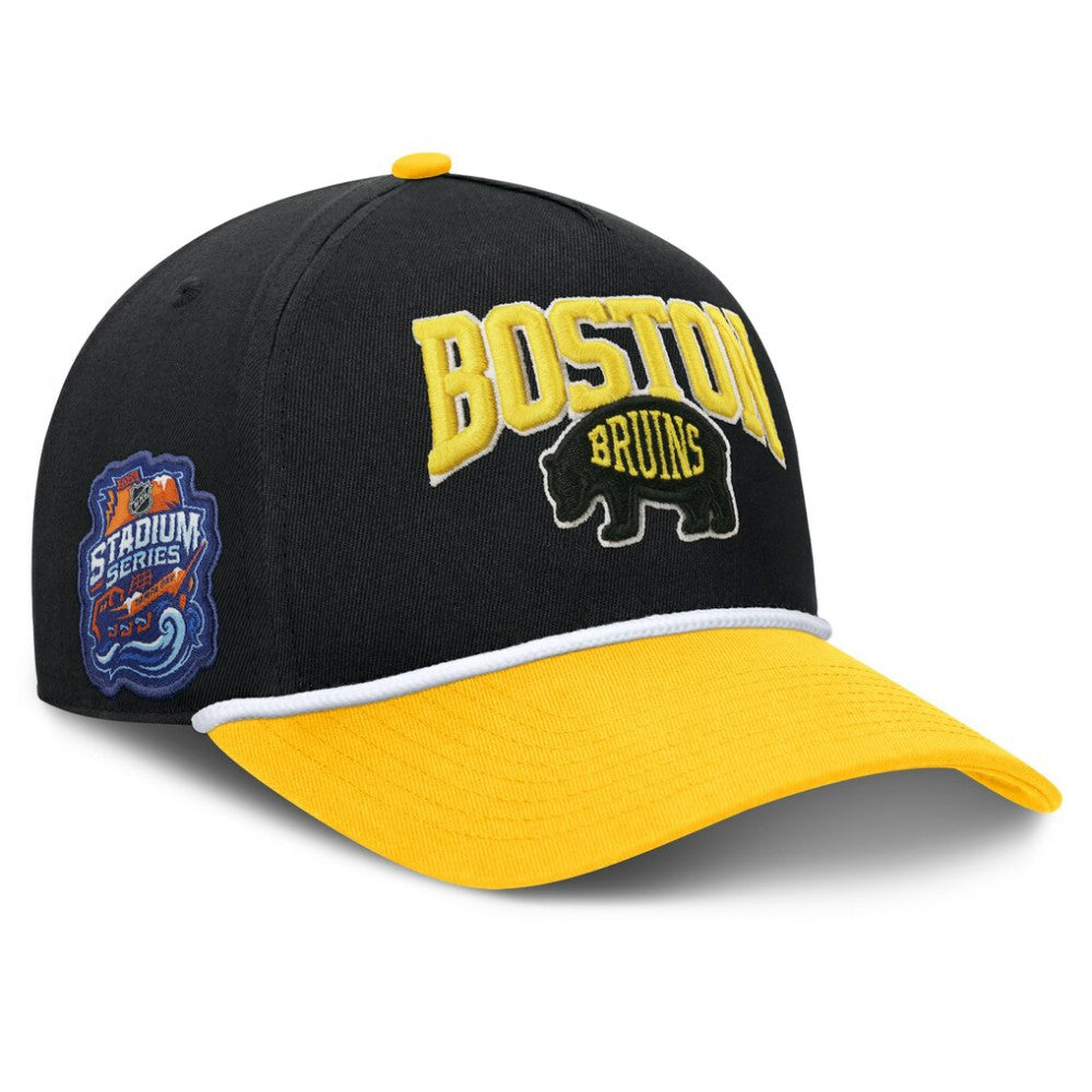 NHL Black Boston Bruins Fanatics 2026 NHL Stadium Series Authentic Pro A-Frame Adjustable Hat