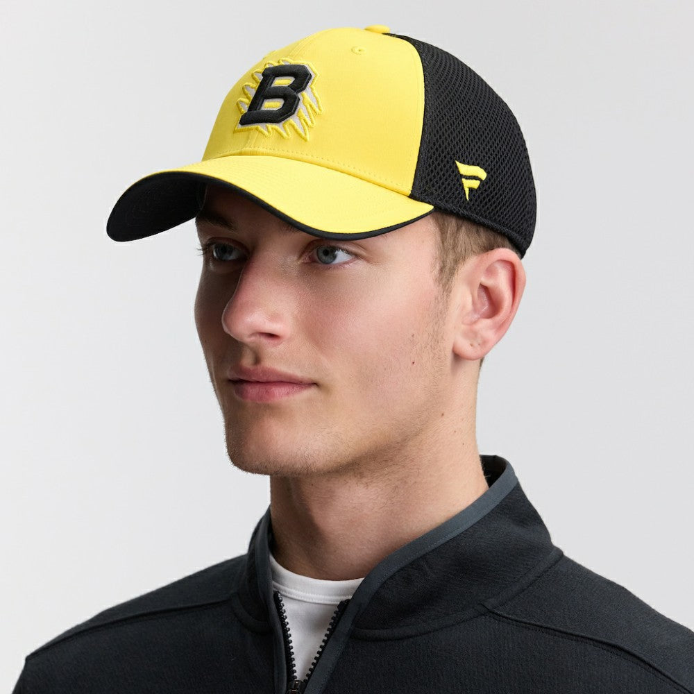NHL Gold/Black Boston Bruins Fanatics 2026 NHL Stadium Series Authentic Pro Adjustable Trucker Hat