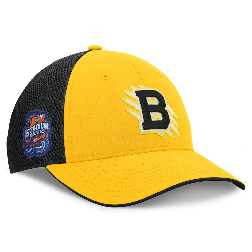 NHL Gold/Black Boston Bruins Fanatics 2026 NHL Stadium Series Authentic Pro Adjustable Trucker Hat