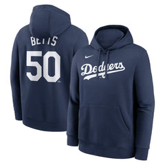 MLB Mookie Betts Los Angeles Dodgers Nike Player Name & Number Club Pullover Hoodie