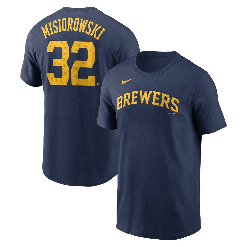 MLB Jacob Misiorowski Milwaukee Brewers Nike Fuse Name & Number T-Shirt