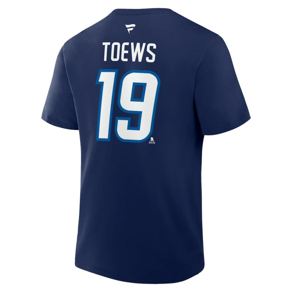 NHL Navy Jonathan Toews Winnipeg Jets Fanatics Authentic Stack Name & Number T-Shirt