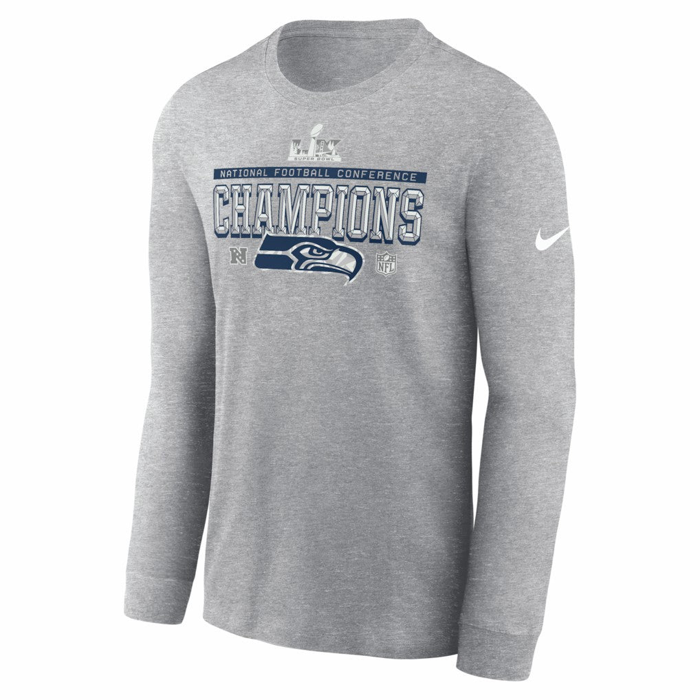 2025 NFC Champions Locker Room Trophy Collection Long Sleeve T-Shirt - Seattle Seahawks