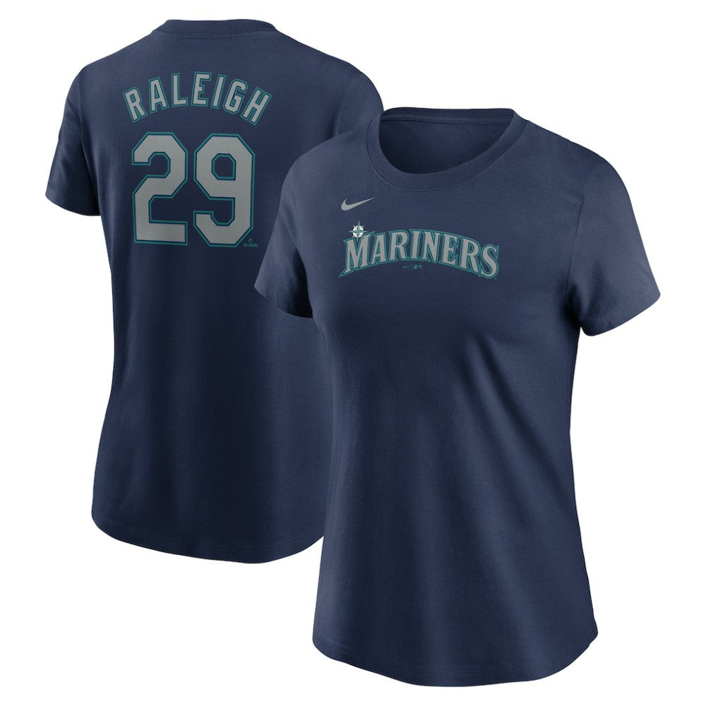 MLB Cal Raleigh Seattle Mariners Nike Women's Cooperstown Collection Fuse Name & Number T-Shirt