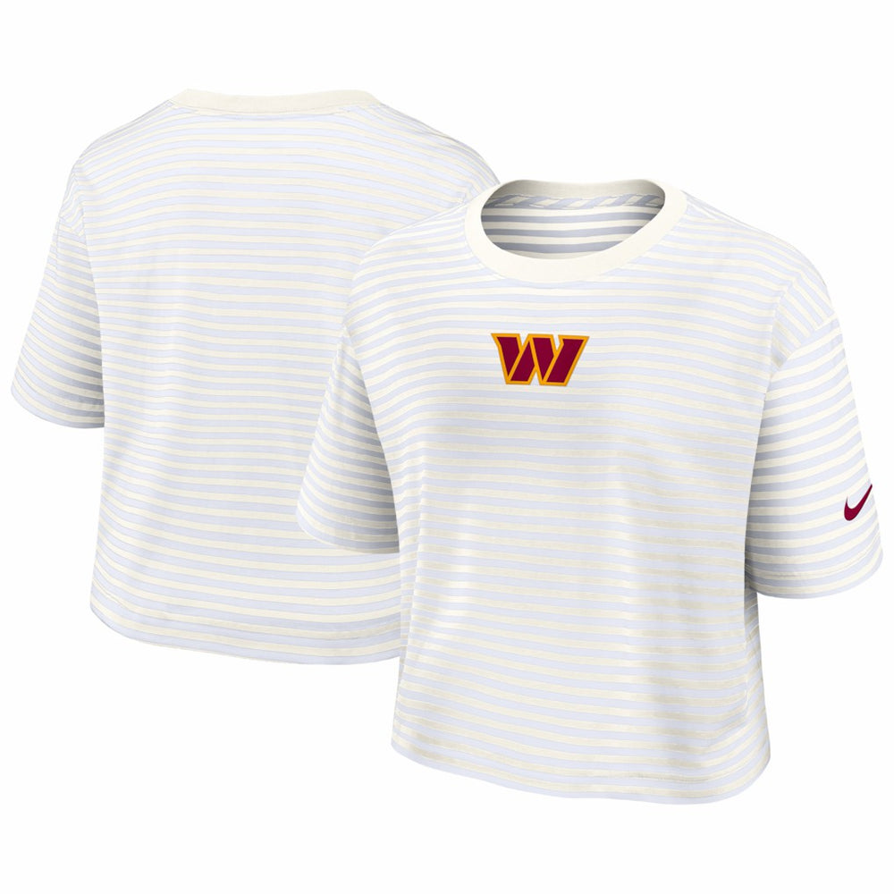 Women's Striped Cropped T-Shirt - Washington Commanders