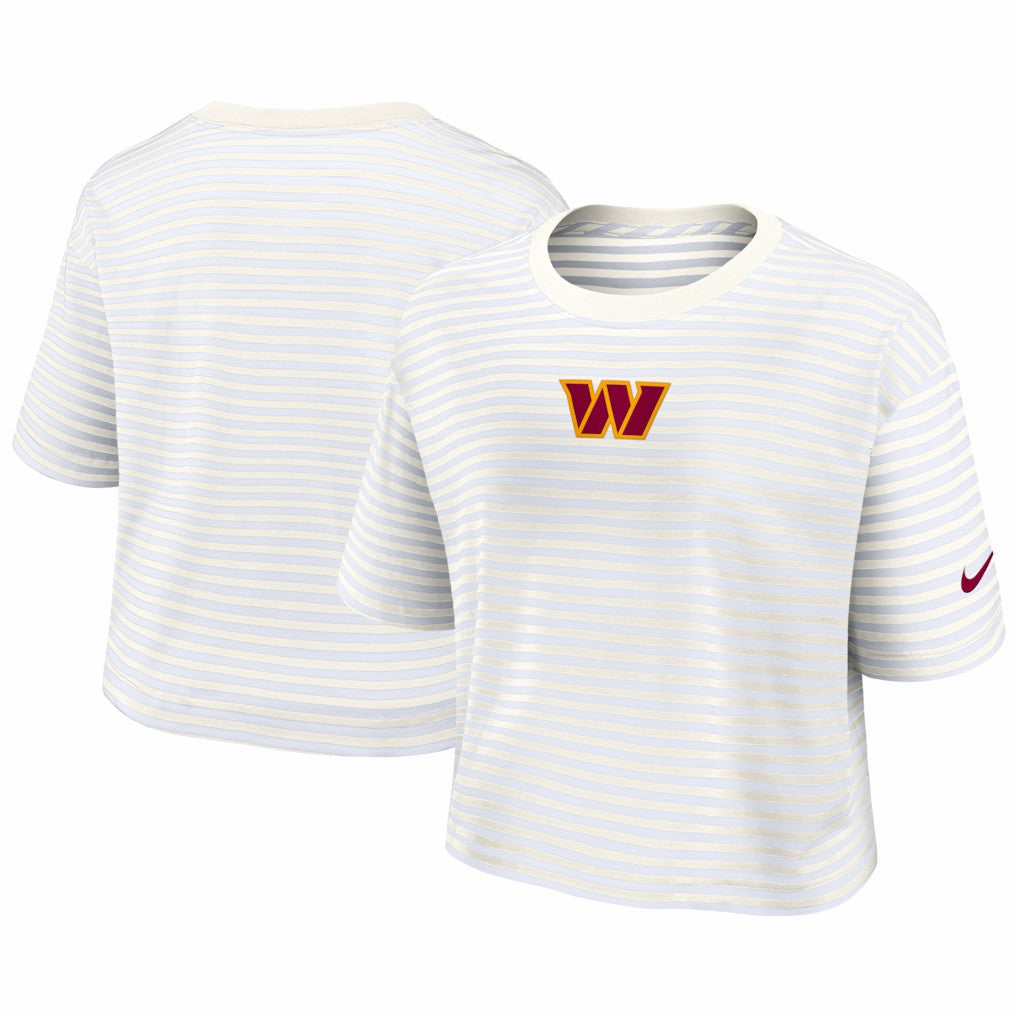 Women's Striped Cropped T-Shirt - Washington Commanders