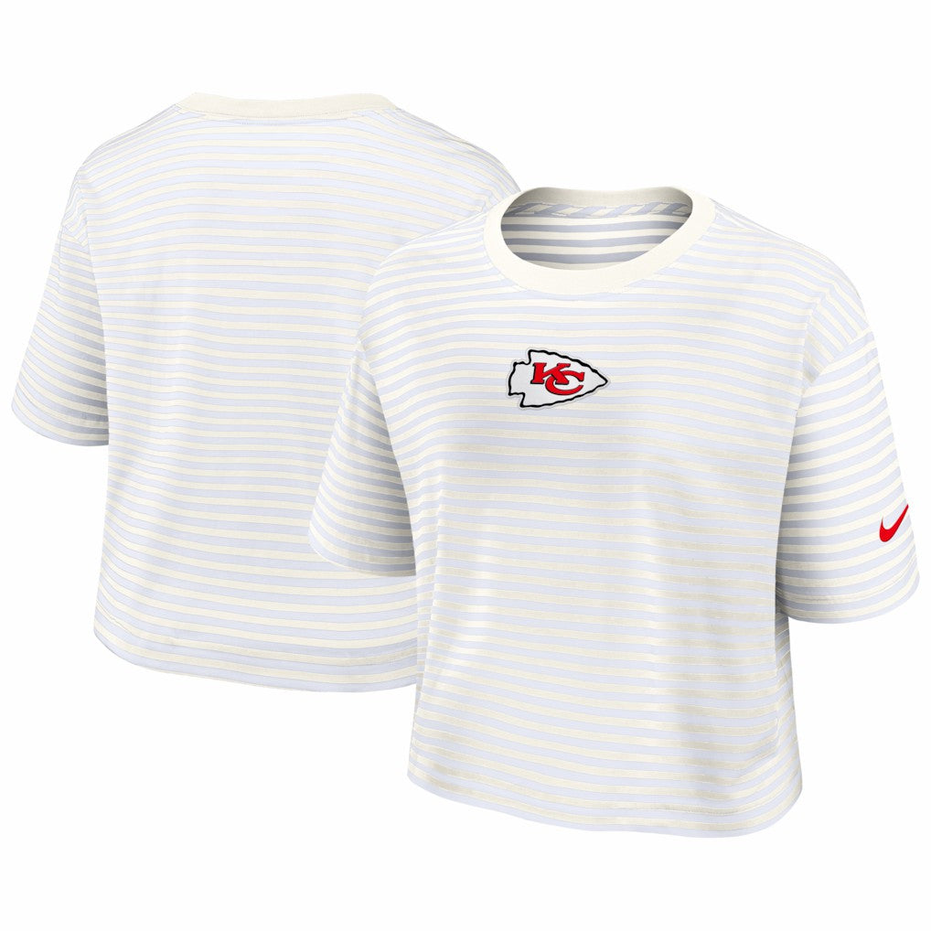 Women's Striped Cropped T-Shirt - Kansas City Chiefs
