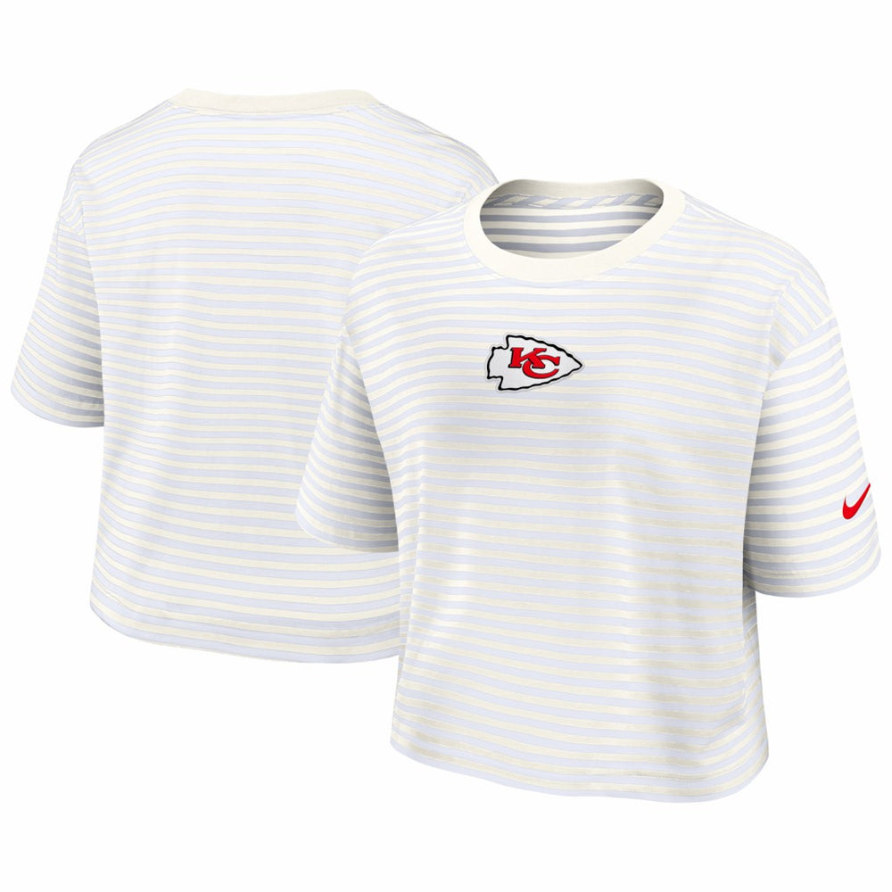 Women's Striped Cropped T-Shirt - Kansas City Chiefs