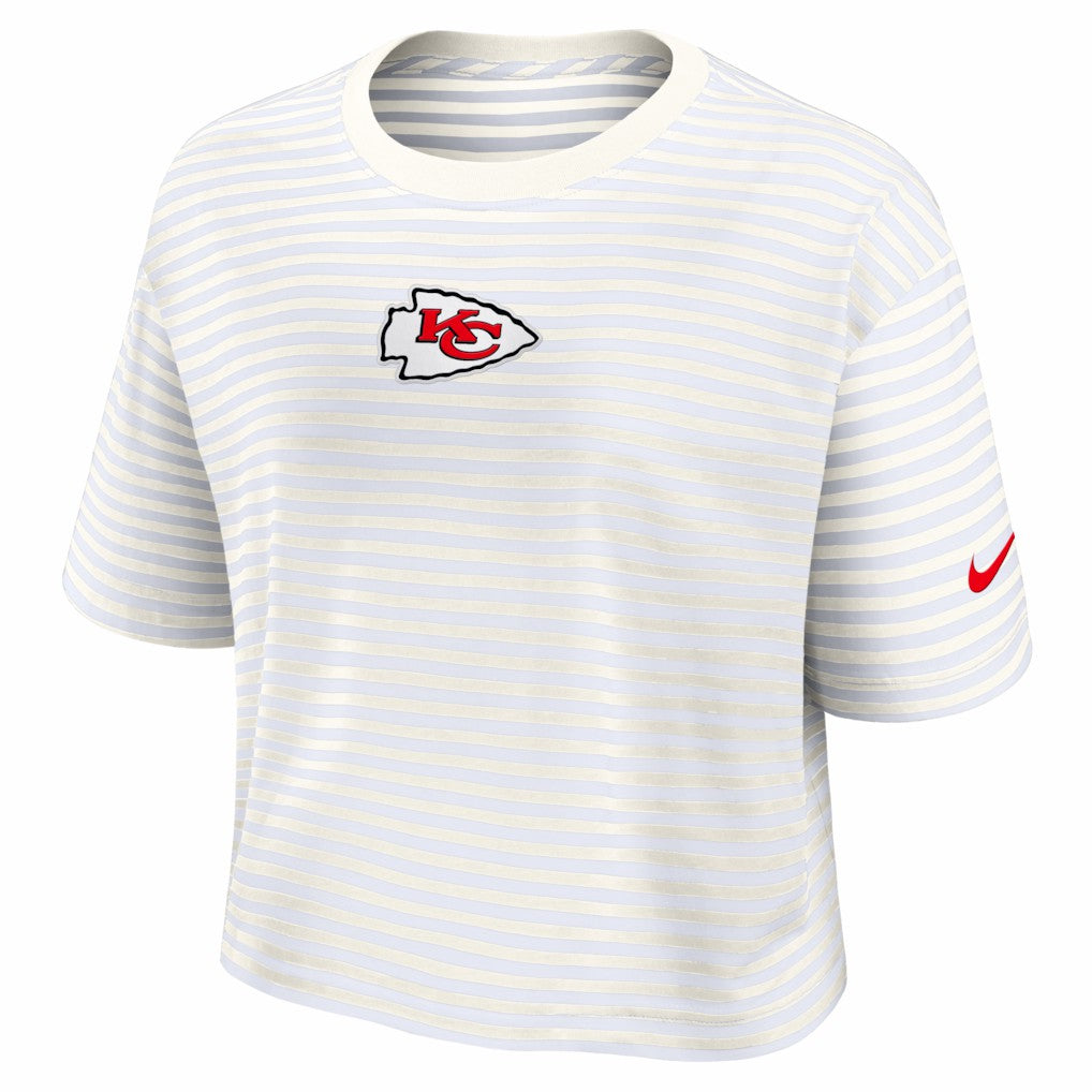 Women's Striped Cropped T-Shirt - Kansas City Chiefs