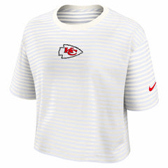 Women's Striped Cropped T-Shirt - Kansas City Chiefs