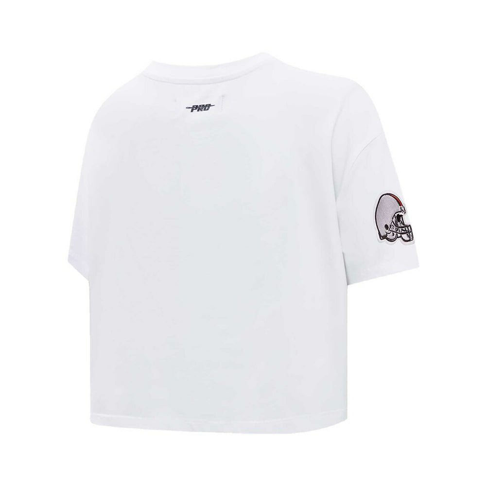 Pro Standard Women's New Helmet Capsule Cropped T-Shirt - Cleveland Browns