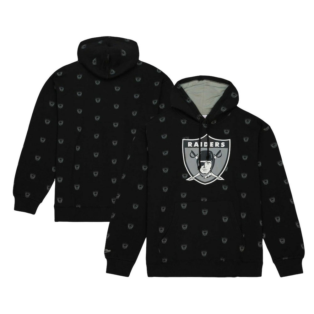 Allover Print Fleece Pullover Hoodie - Las Vegas Raiders