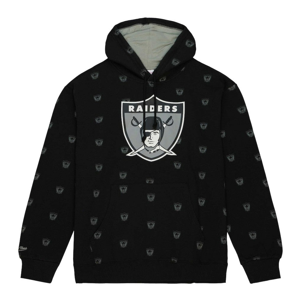 Allover Print Fleece Pullover Hoodie - Las Vegas Raiders