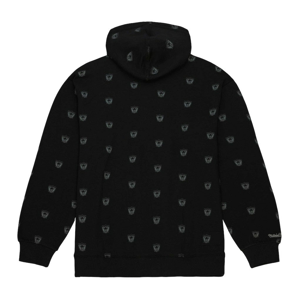 Allover Print Fleece Pullover Hoodie - Las Vegas Raiders