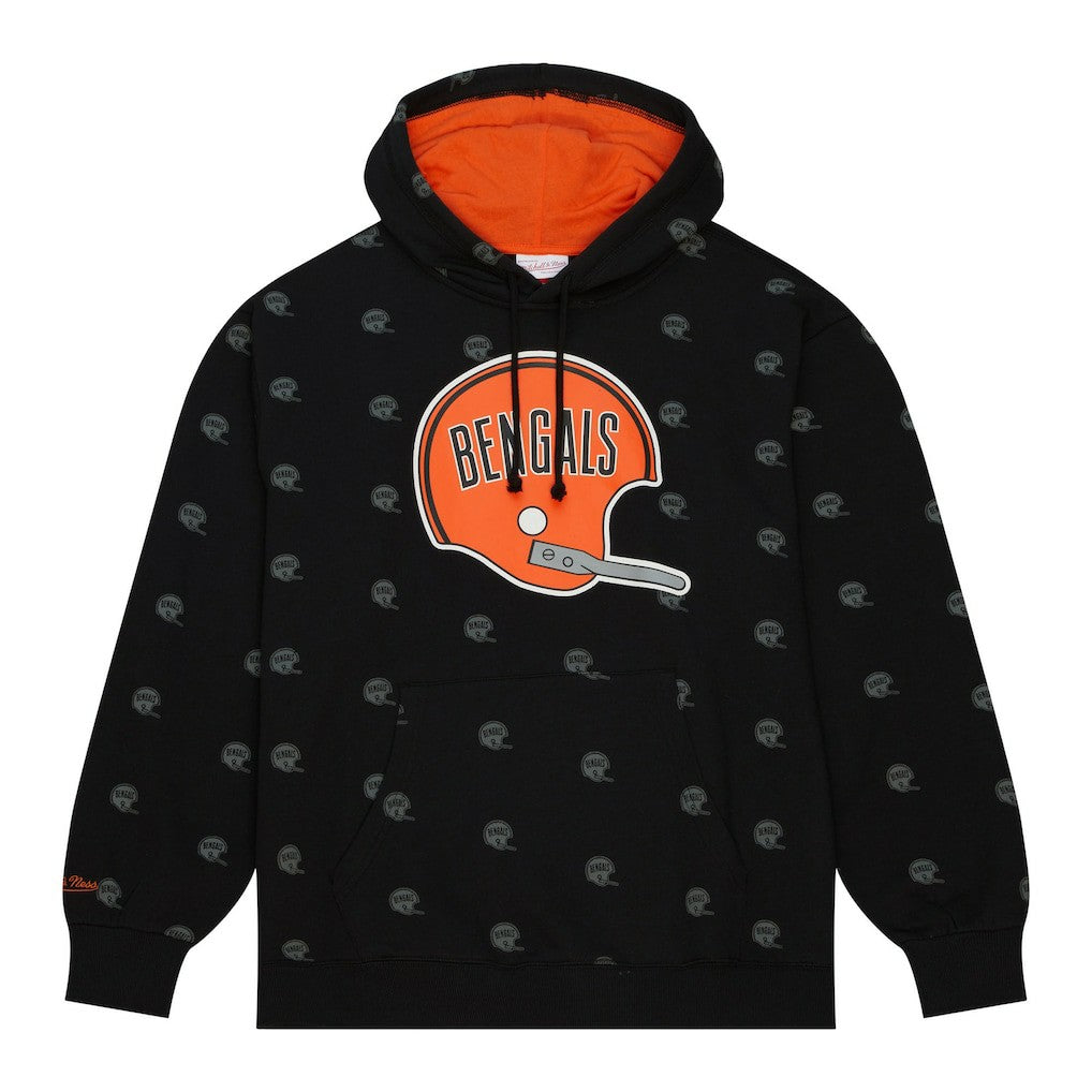 Allover Print Fleece Pullover Hoodie - Cincinnati Bengals