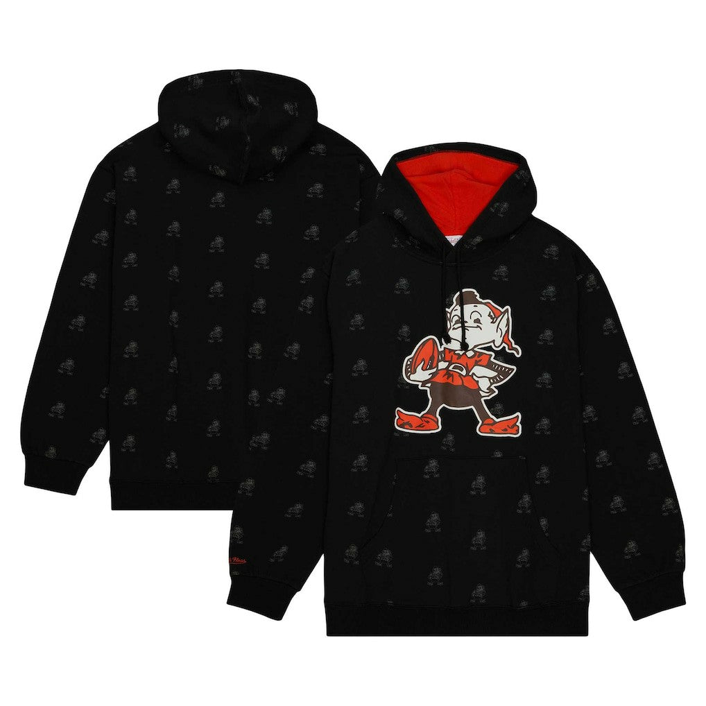 Allover Print Fleece Pullover Hoodie - Cleveland Browns