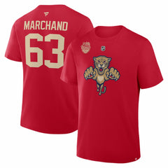 NHL Red Brad Marchand Florida Panthers Fanatics 2026 NHL Winter Classic Authentic Stack Name & Number T-Shirt