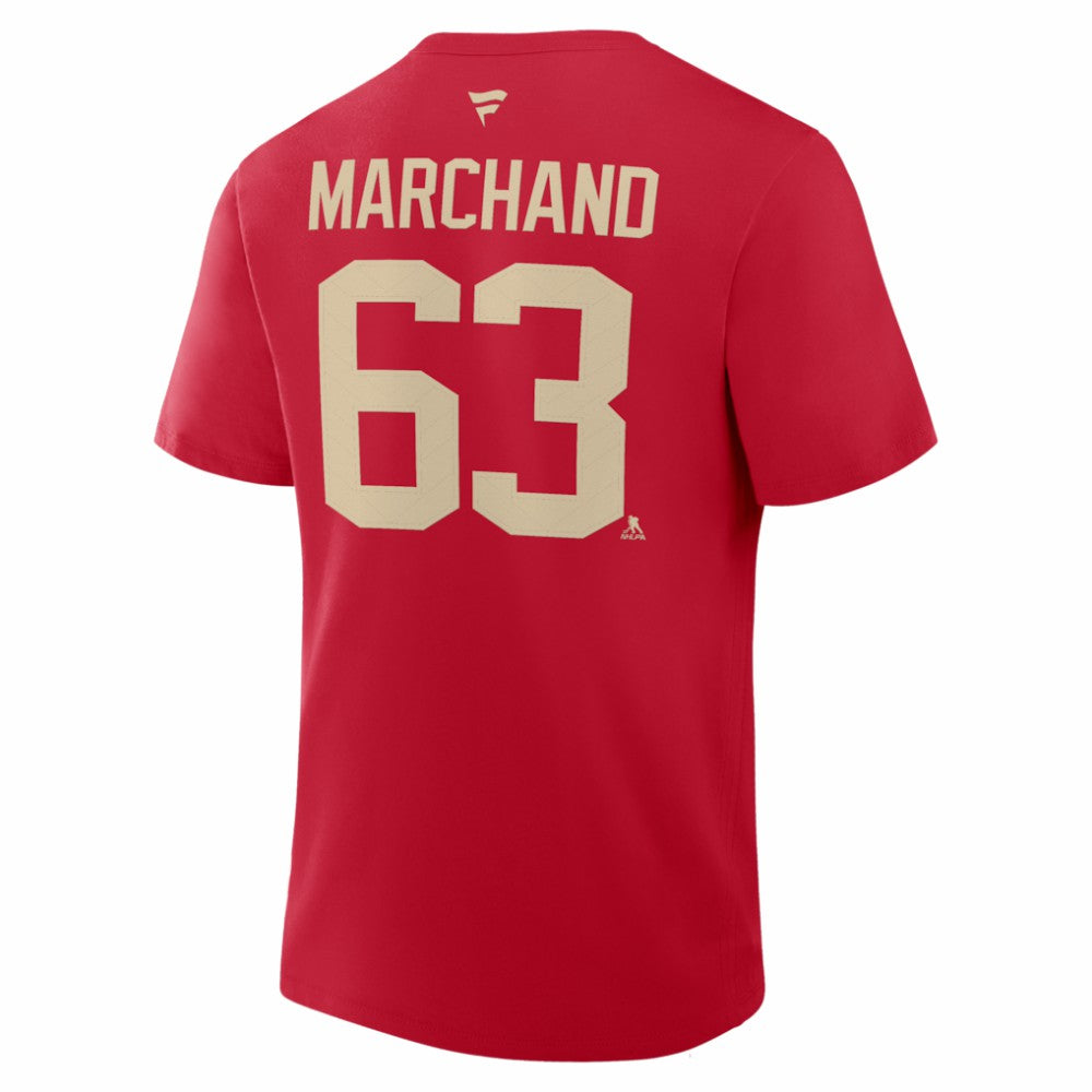 NHL Red Brad Marchand Florida Panthers Fanatics 2026 NHL Winter Classic Authentic Stack Name & Number T-Shirt