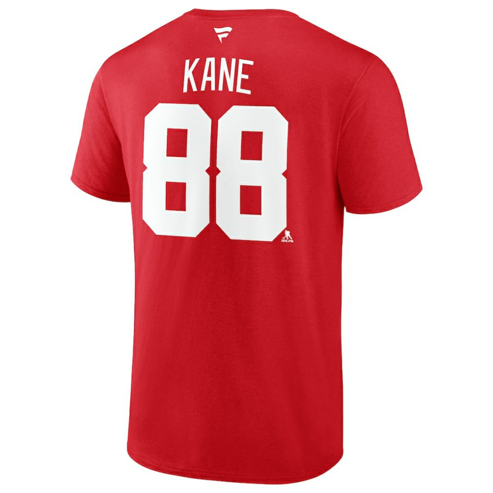 NHL Red Patrick Kane Detroit Red Wings Fanatics Authentic Stack Name & Number T-Shirt