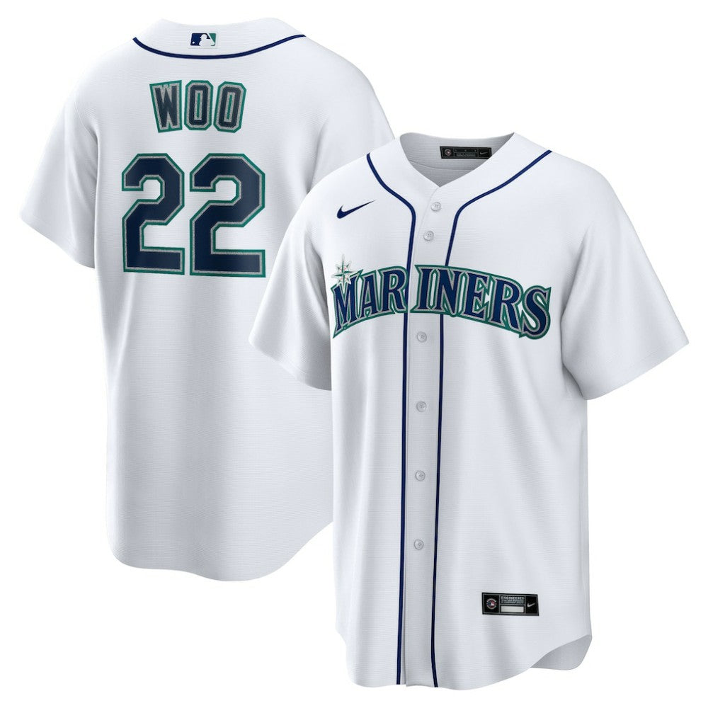 MLB Bryan Woo Seattle Mariners Nike Home Replica Jersey