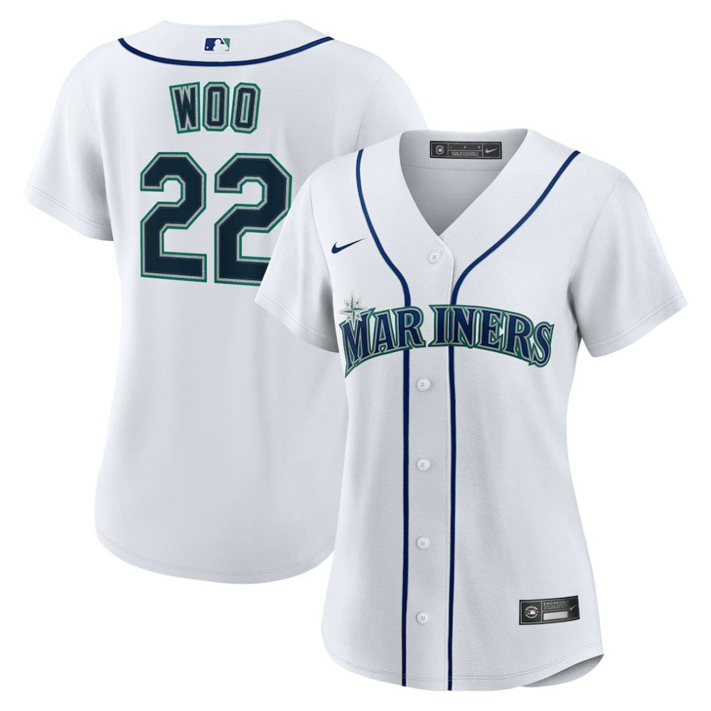 MLB Bryan Woo Seattle Mariners Nike Women's Home Replica Jersey