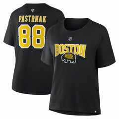 NHL Black David Pastrnak Boston Bruins Fanatics Women's 2026 NHL Stadium Series Authentic Stack Name & Number T-Shirt