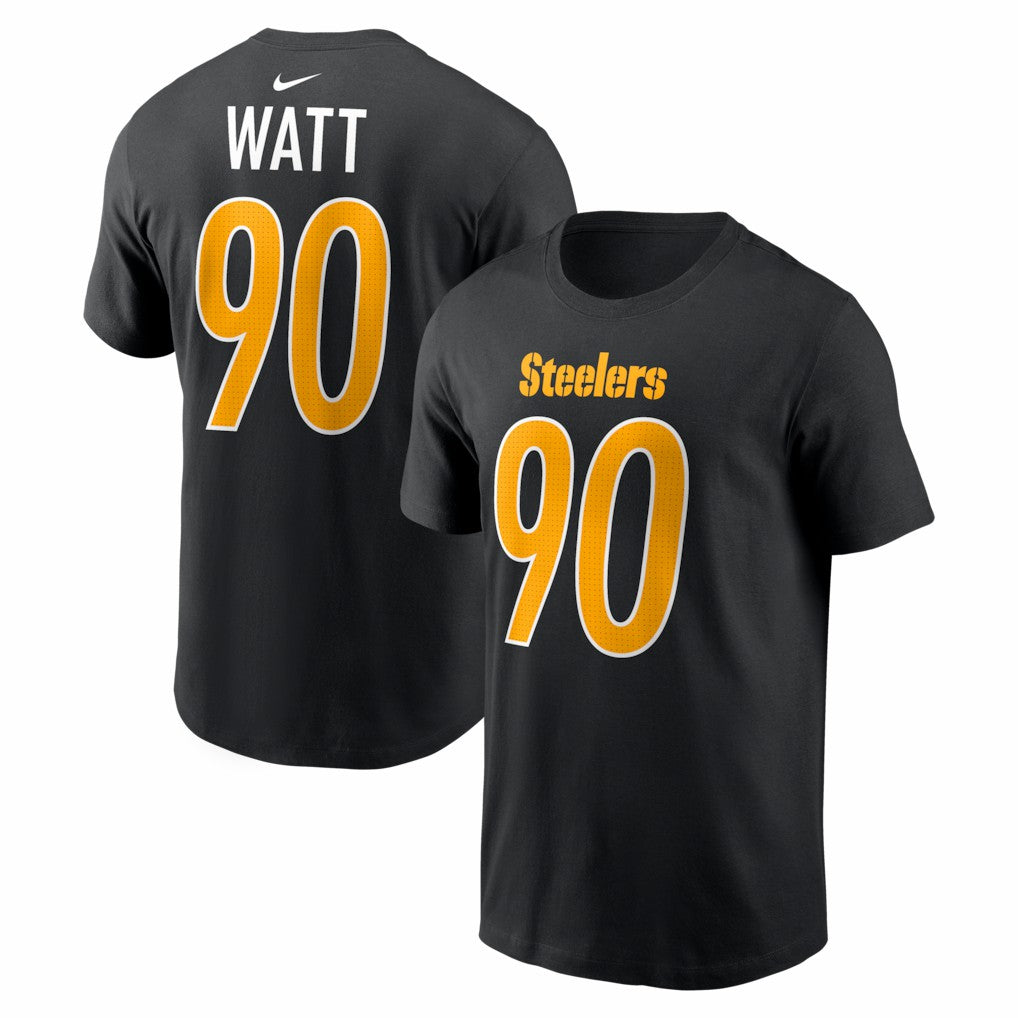 T.J. Watt  Carbon Name & Number T-Shirt - Pittsburgh Steelers