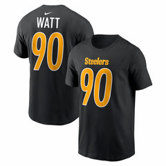T.J. Watt  Carbon Name & Number T-Shirt - Pittsburgh Steelers