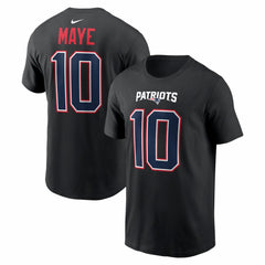 Drake Maye  Carbon Name & Number T-Shirt - New England Patriots