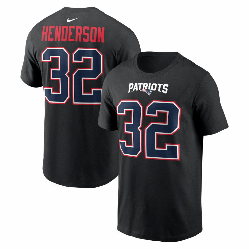 TreVeyon Henderson  Carbon Name & Number T-Shirt - New England Patriots