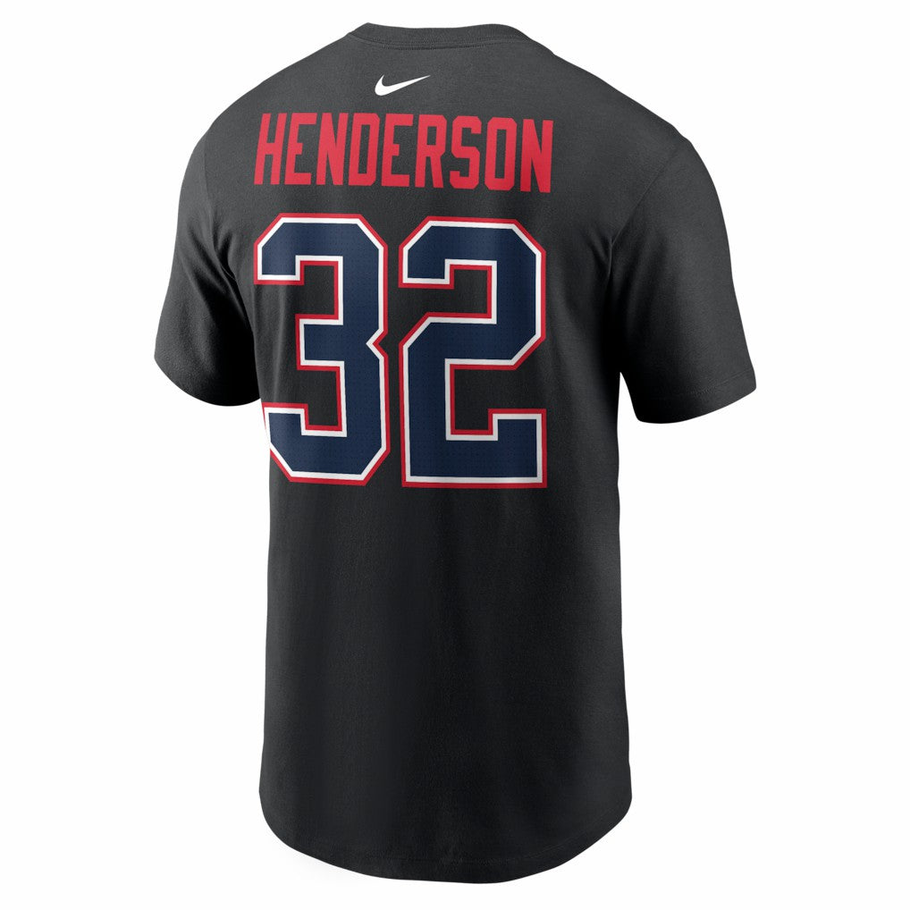TreVeyon Henderson  Carbon Name & Number T-Shirt - New England Patriots