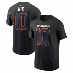 Bo Nix  Carbon Name & Number T-Shirt - Denver Broncos