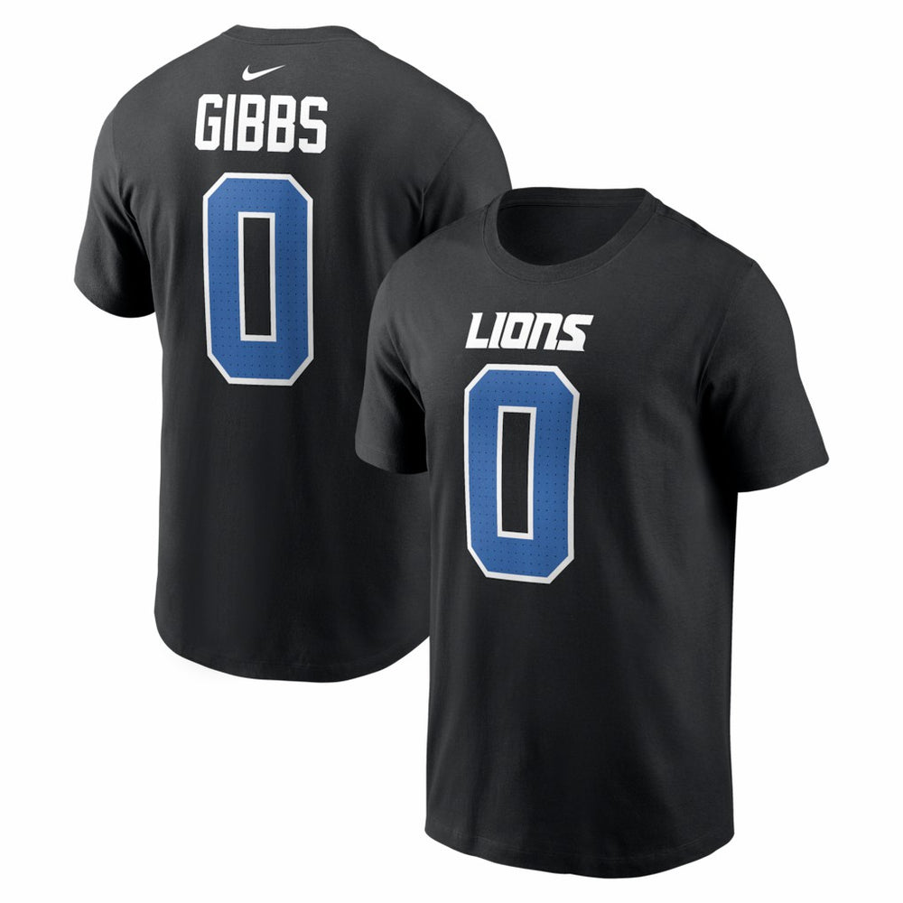 Jahmyr Gibbs  Carbon Name & Number T-Shirt - Detroit Lions