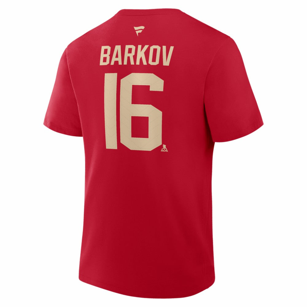 NHL Red Aleksander Barkov Florida Panthers Fanatics 2026 NHL Winter Classic Authentic Stack Name & Number T-Shirt