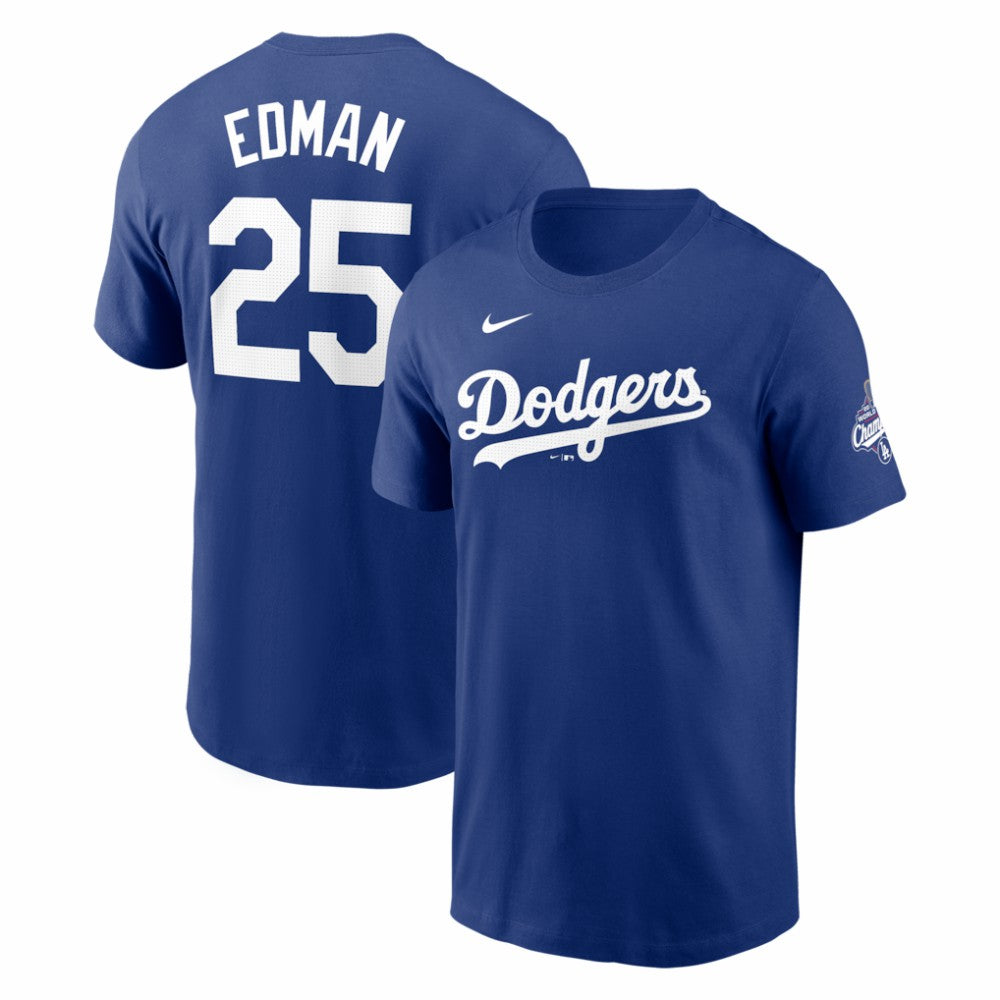 MLB Tommy Edman Los Angeles Dodgers Nike 2025 World Series Champions Name & Number T-Shirt
