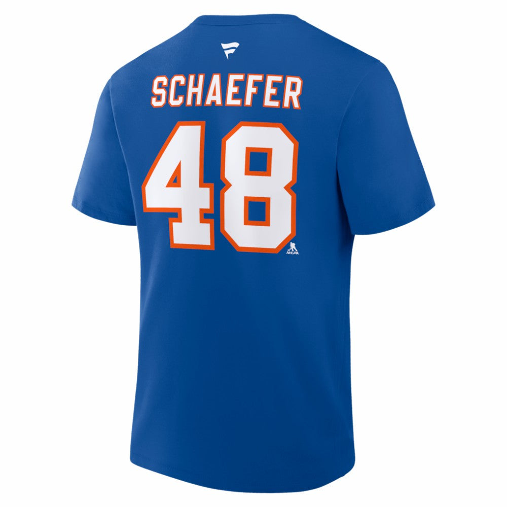 NHL Royal Matthew Schaefer New York Islanders Fanatics Authentic Stack Name & Number T-Shirt