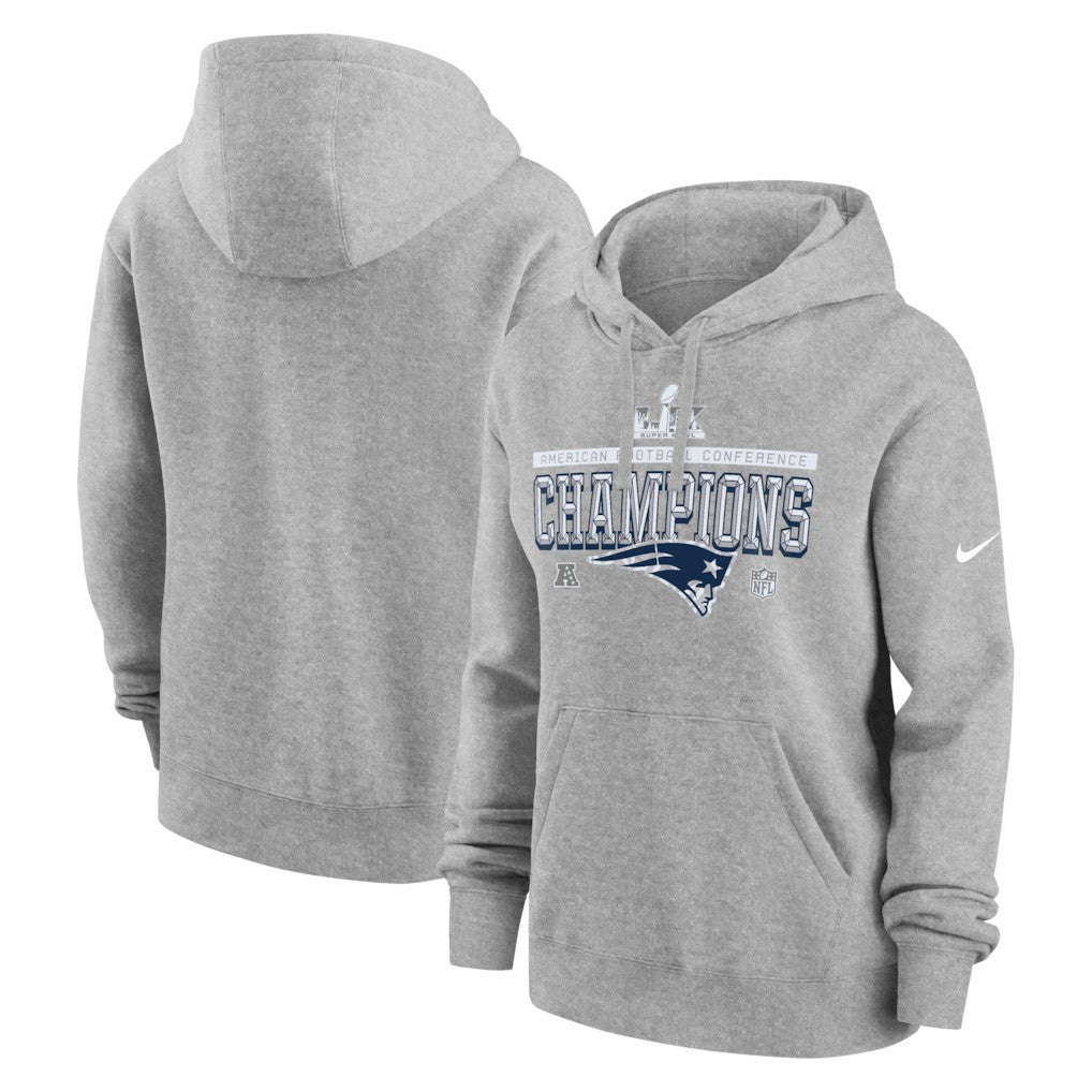 Women's 2025 AFC Champions Locker Room Trophy Collection Club Fleece Hoodie - New England Patriots