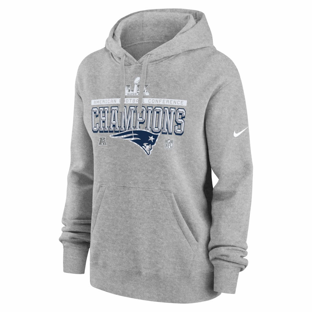 Women's 2025 AFC Champions Locker Room Trophy Collection Club Fleece Hoodie - New England Patriots