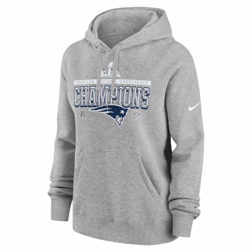 Women's 2025 AFC Champions Locker Room Trophy Collection Club Fleece Hoodie - New England Patriots