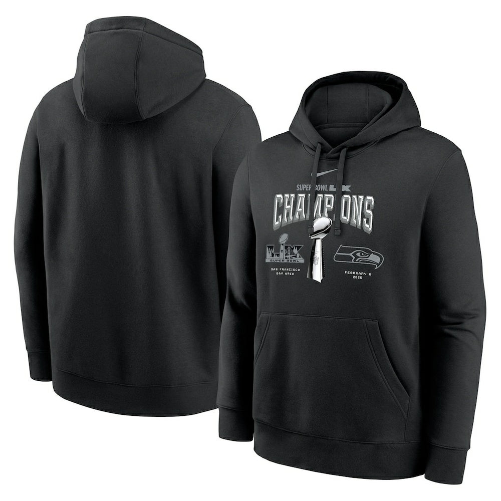 Super Bowl LX Champions Locker Room Trophy Collection Fleece Hoodie - Seattle Seahawks