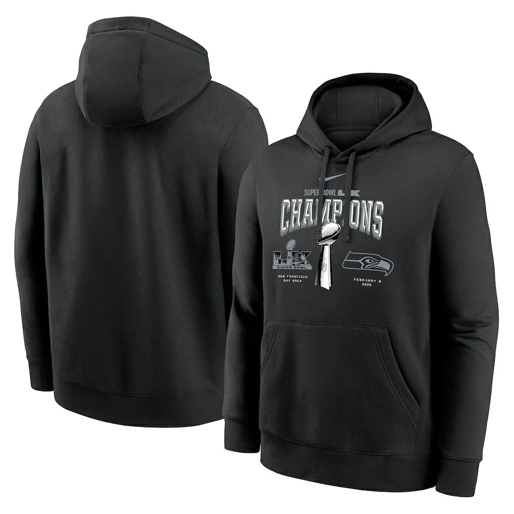 Super Bowl LX Champions Locker Room Trophy Collection Fleece Hoodie - Seattle Seahawks