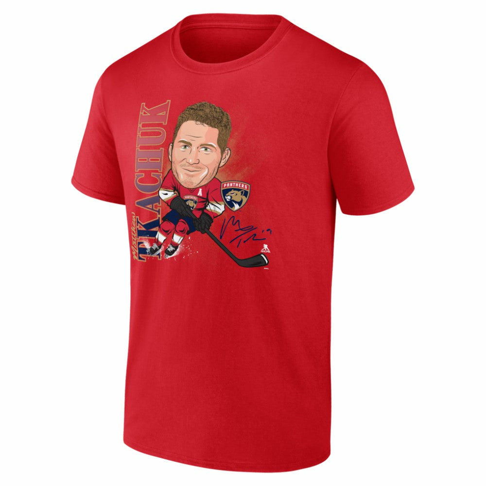 NHL Red Matthew Tkachuk Florida Panthers Fanatics Caricature Player T-Shirt
