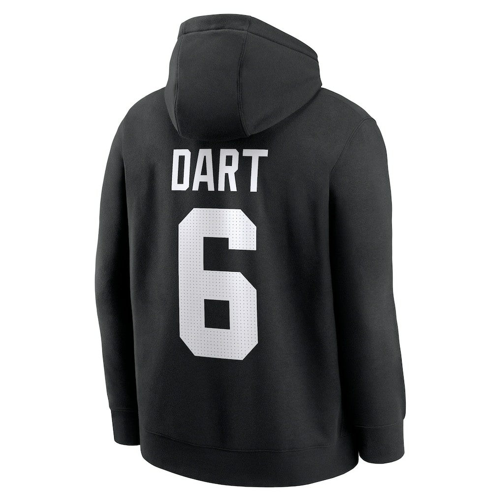 Jaxson Dart  Player Name & Number Fleece Hoodie - New York Giants