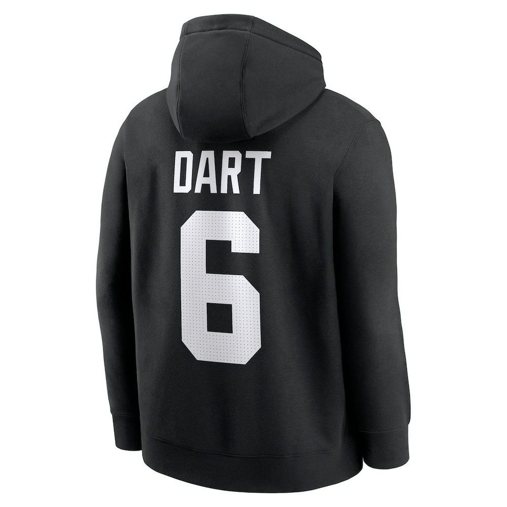 Jaxson Dart  Player Name & Number Fleece Hoodie - New York Giants
