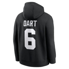 Jaxson Dart  Player Name & Number Fleece Hoodie - New York Giants