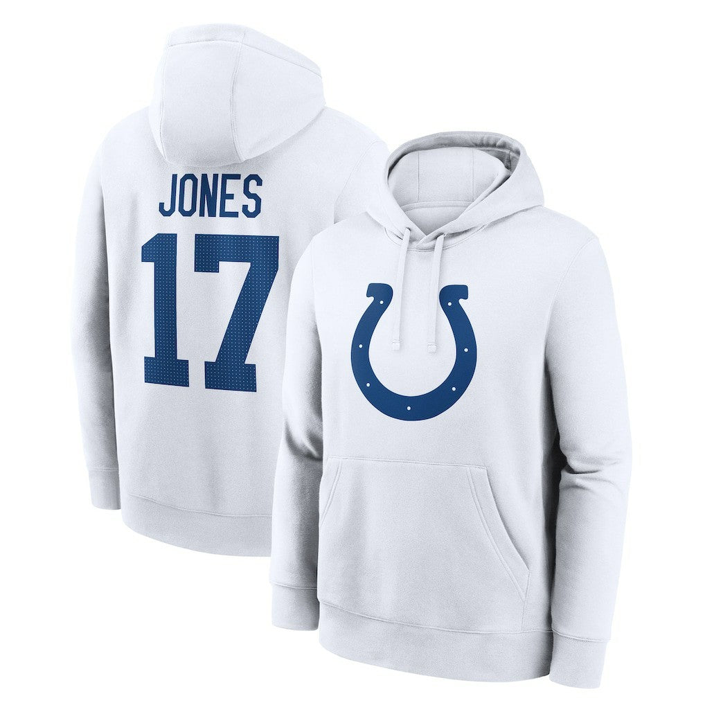 Daniel Jones  Player Name & Number Fleece Hoodie - Indianapolis Colts