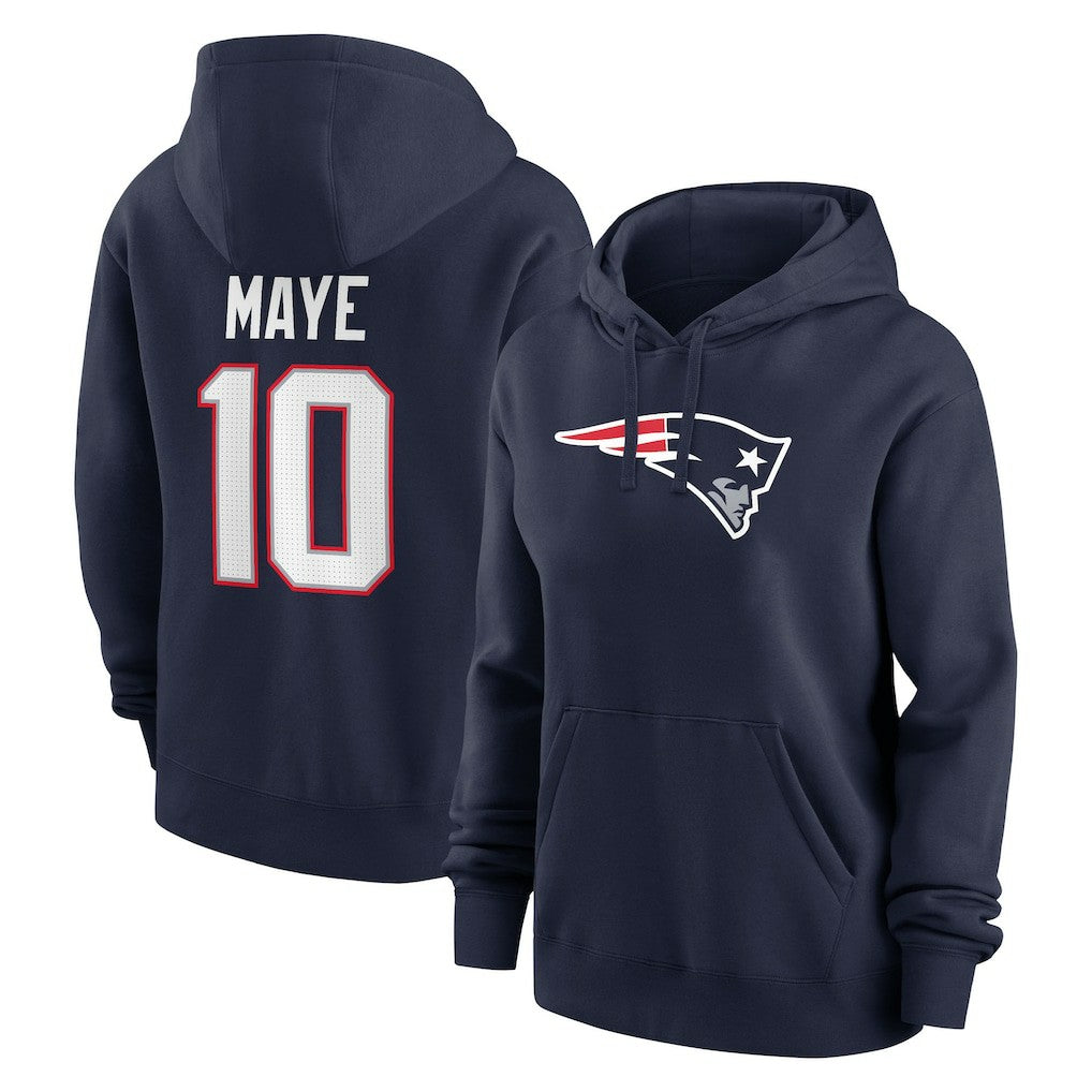 Drake Maye  Women's Player Name & Number Fleece Hoodie - New England Patriots