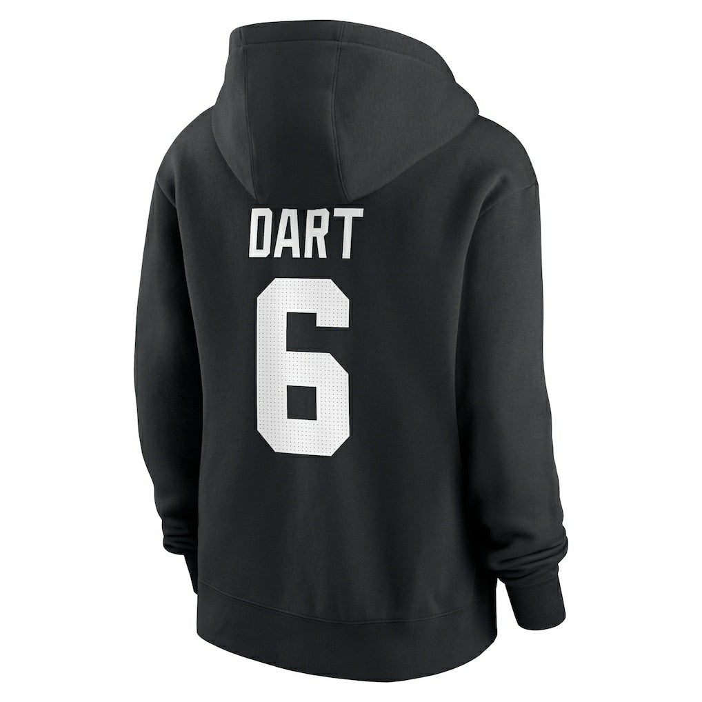 Jaxson Dart  Women's Player Name & Number Fleece Hoodie - New York Giants