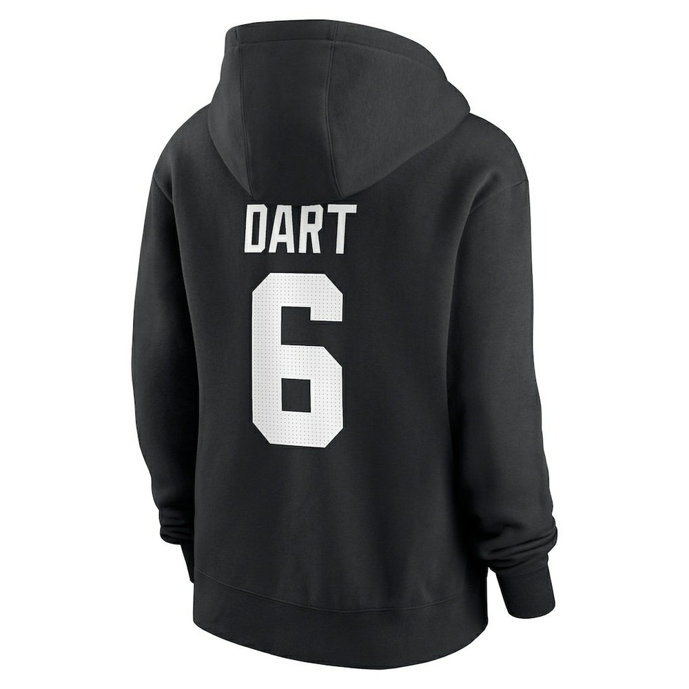 Jaxson Dart  Women's Player Name & Number Fleece Hoodie - New York Giants