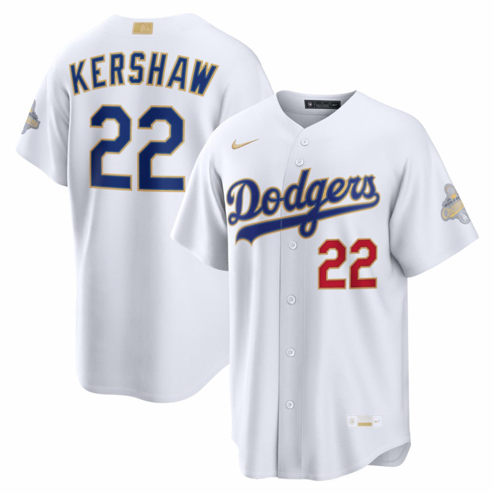 MLB Clayton Kershaw Los Angeles Dodgers Nike 2026 Gold Collection Stadium Jersey